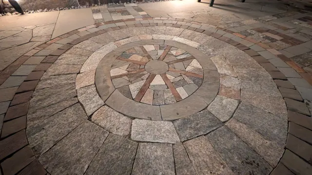 Project Wildfire Celtic cross patio stone detail